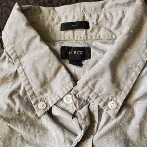 Slim fit L secret wash J. Crew pindot shirt